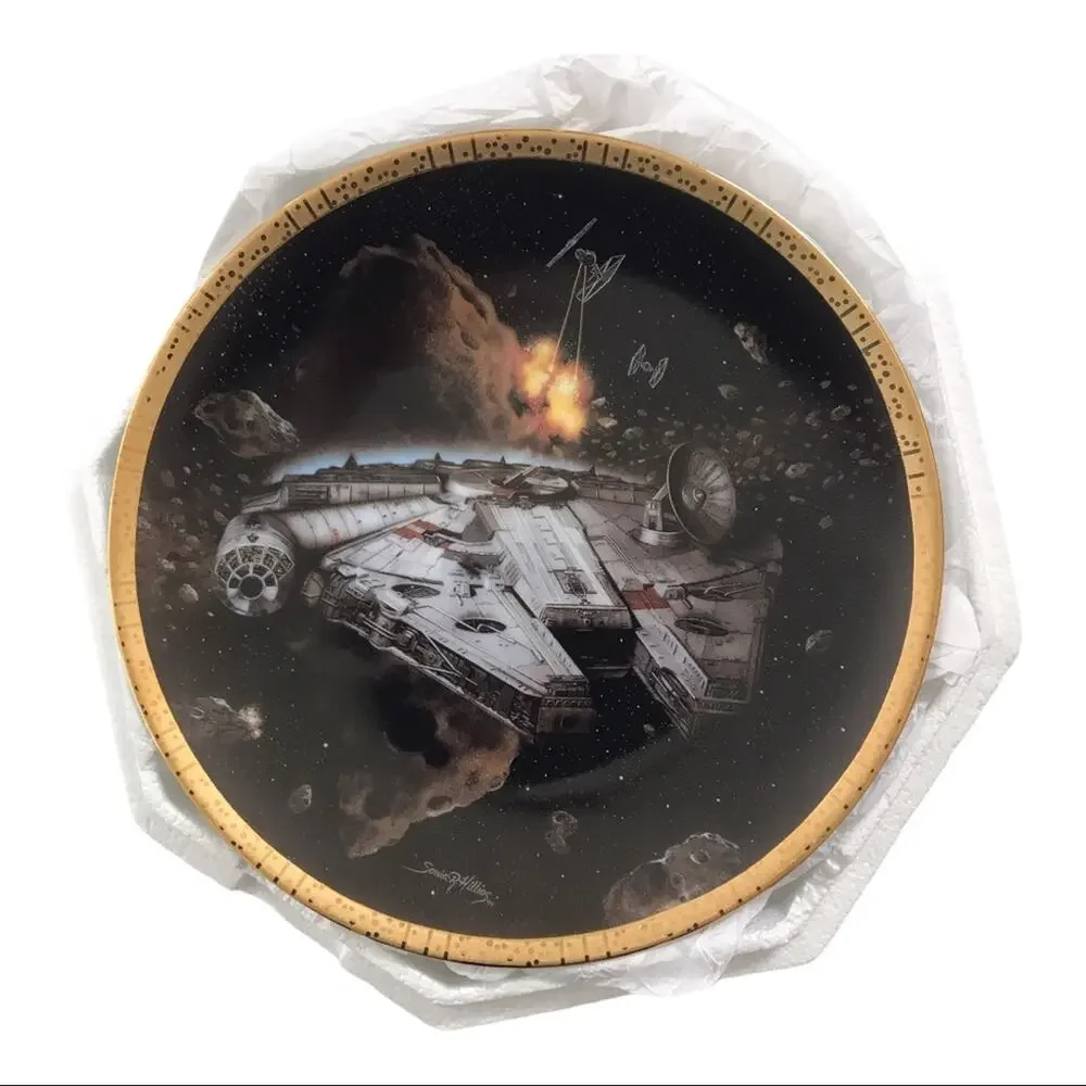 Star Wars Millennium Falcon Plate Vintage Hamilton Collection w/Box